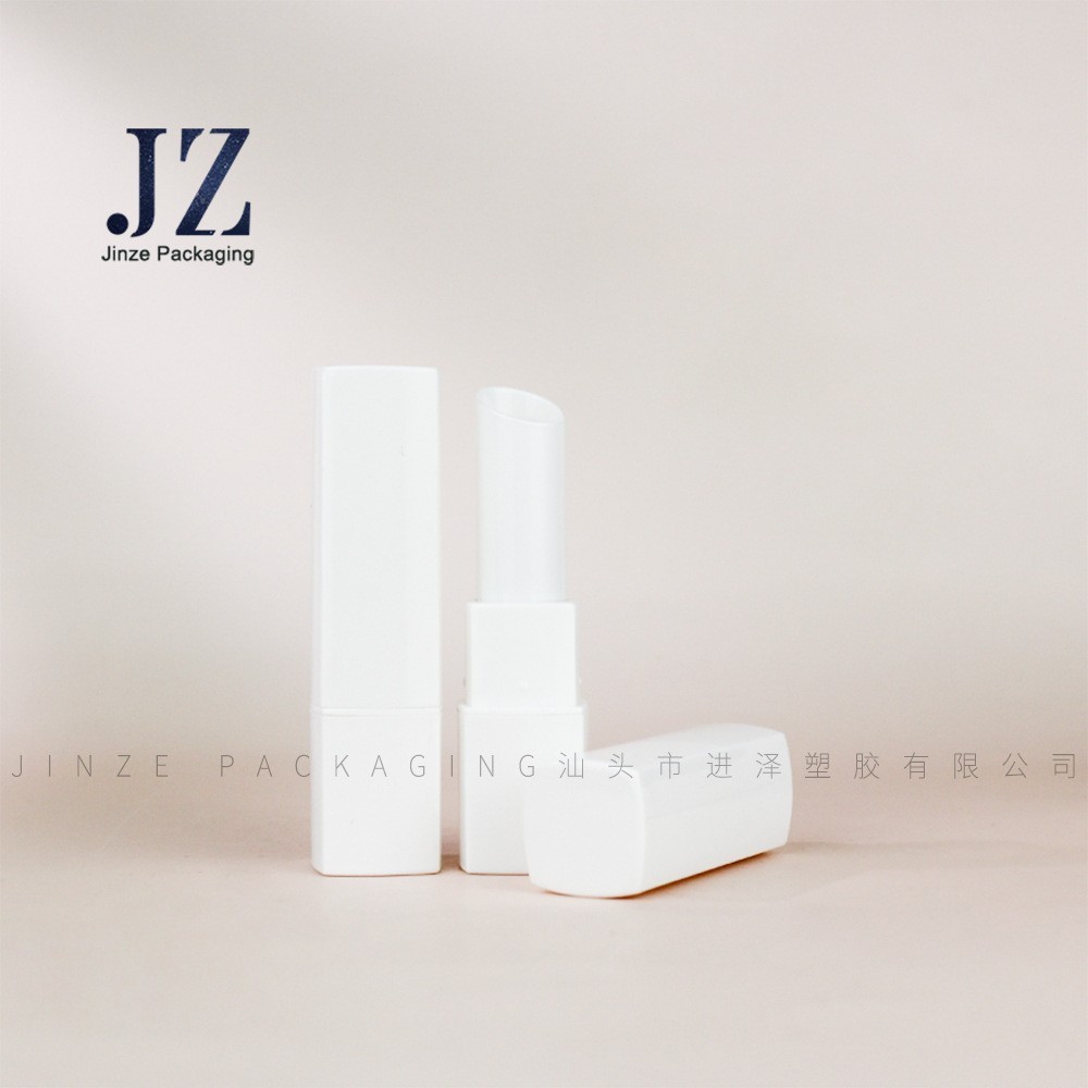 厂家定制 方形带中圈唇膏管口红管 斜口11.1mm 塑料空管包材