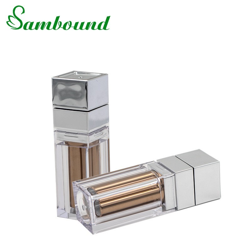 口红唇膏管空管透明厚底方管唇彩管按压卡扣5克塑料包材磁吸