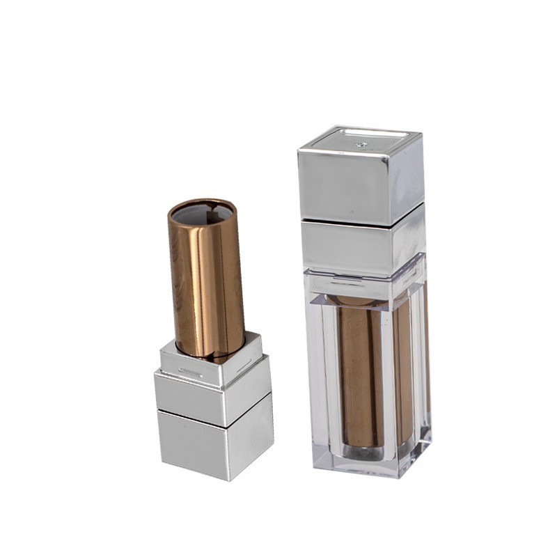 口红唇膏管空管透明厚底方管唇彩管按压卡扣5克塑料包材磁吸图2