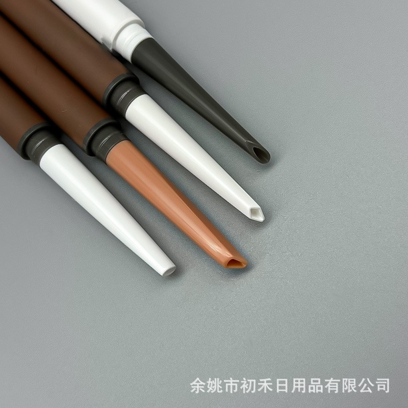 化妆品眉笔包材极细双头/单头自动旋转 空管带刷小圆头三角黑色图4