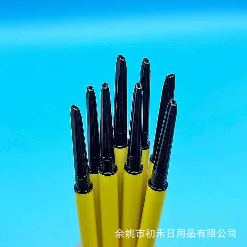 定制细长塑料双头眉笔壳带眉刷 塑料扁头圆管化妆品彩妆眉笔包材