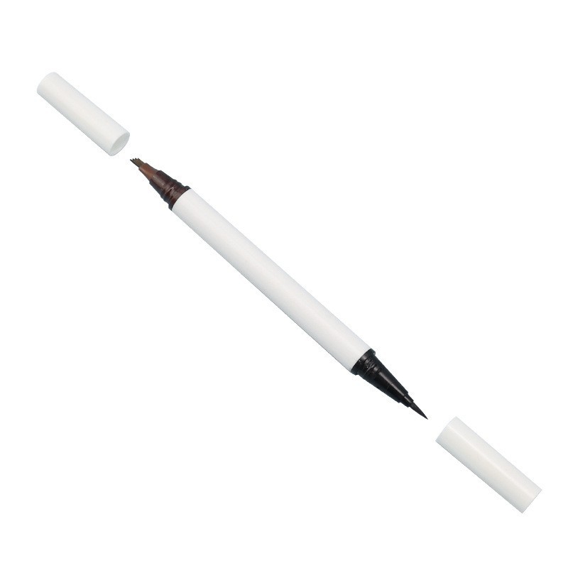 圆管双头眉笔管毛刷笔头滚珠水笔美妆眉笔管包材细笔尖图5