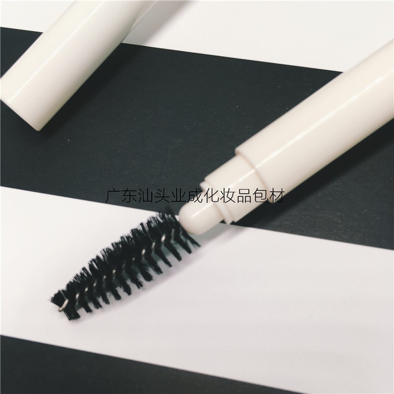 乳白奶油色眉笔管双头包材带眉刷 椭圆形内粉芯0.3g 电商跨境爆款图2