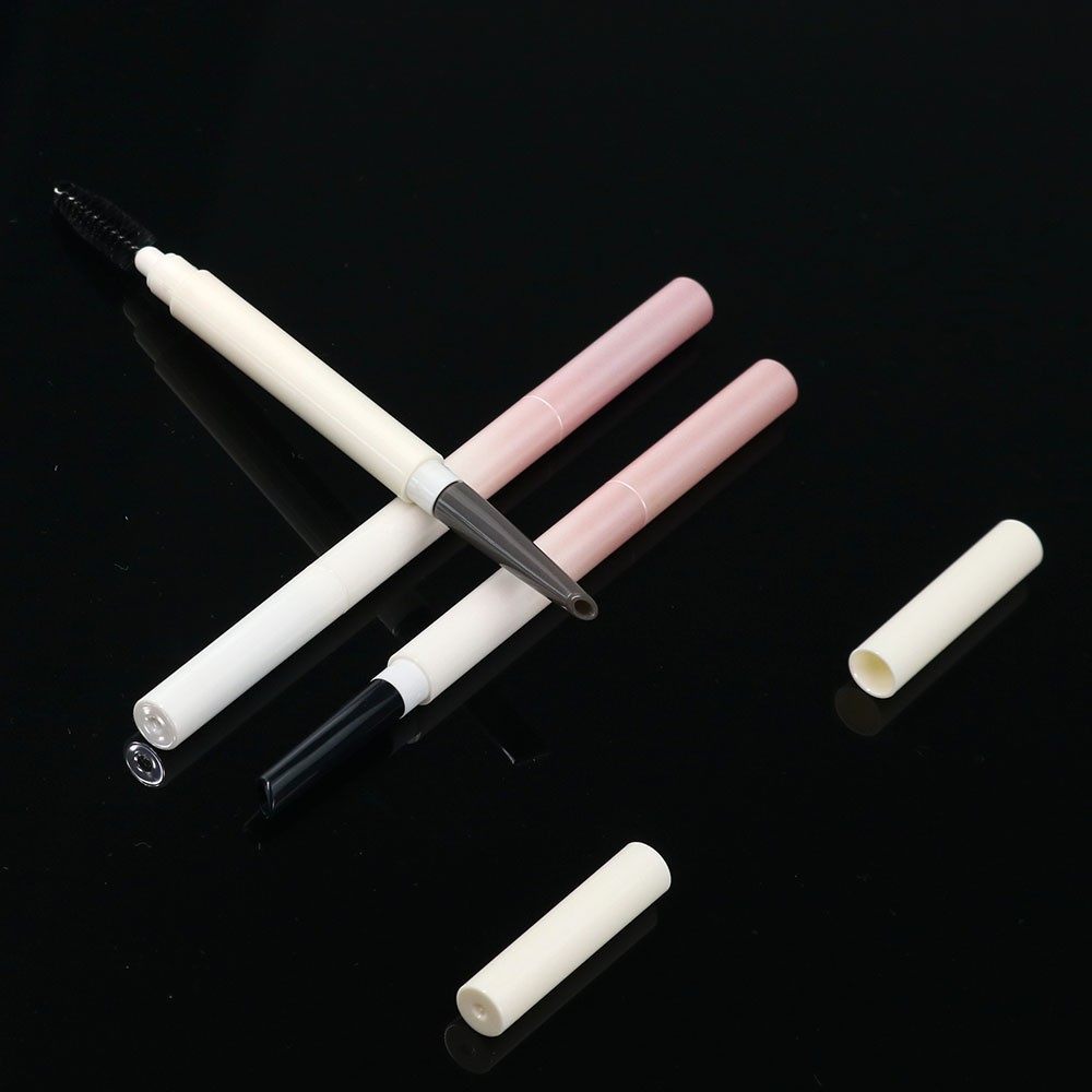 乳白奶油色眉笔管双头包材带眉刷 椭圆形内粉芯0.3g 电商跨境爆款图3