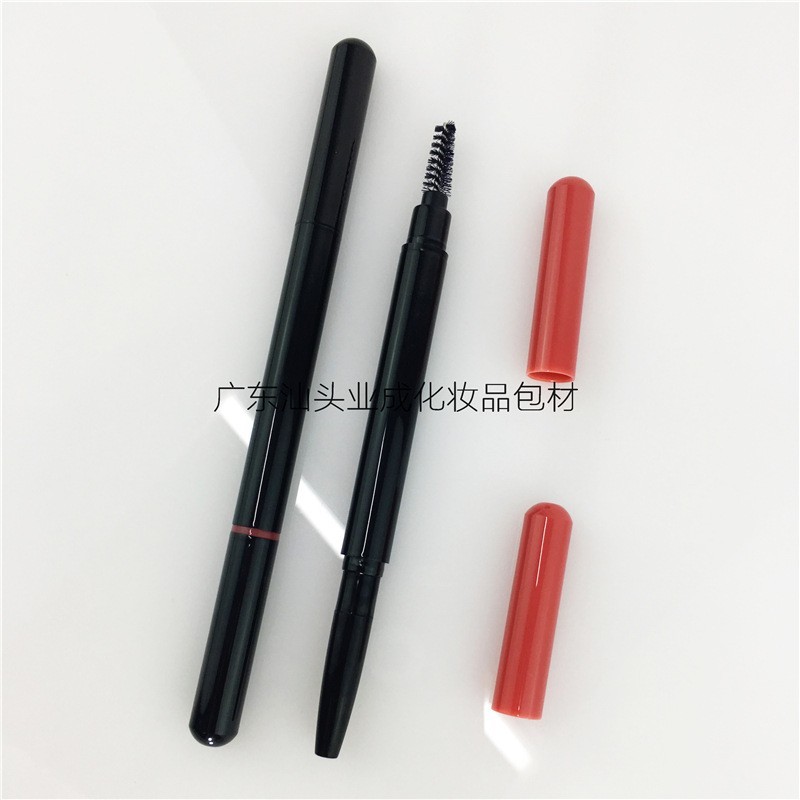 跨境电商热卖彩妆眉笔包材管壳子内芯3mm圆形双头带眉刷厂家图5