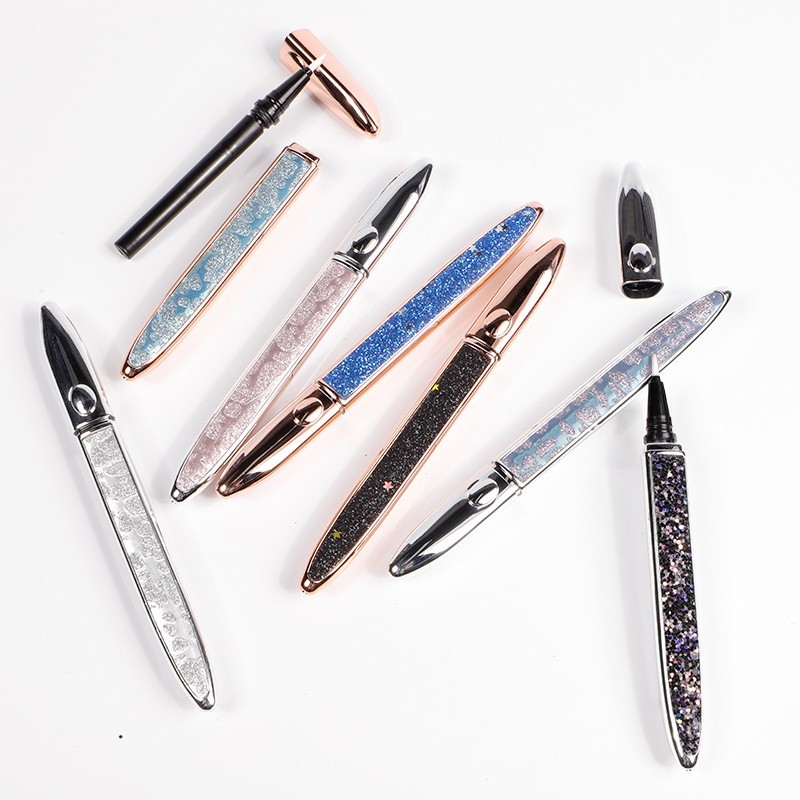 自动眉笔包材皮革款化妆描眉自动笔细笔头液体滚珠星空砖石款笔套图3