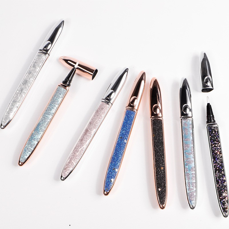 自动眉笔包材皮革款化妆描眉自动笔细笔头液体滚珠星空砖石款笔套图2