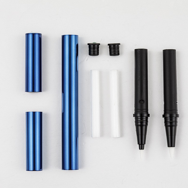 黑色圆管双头毛刷笔头滚珠水笔美妆单头眉笔包材细笔尖图3