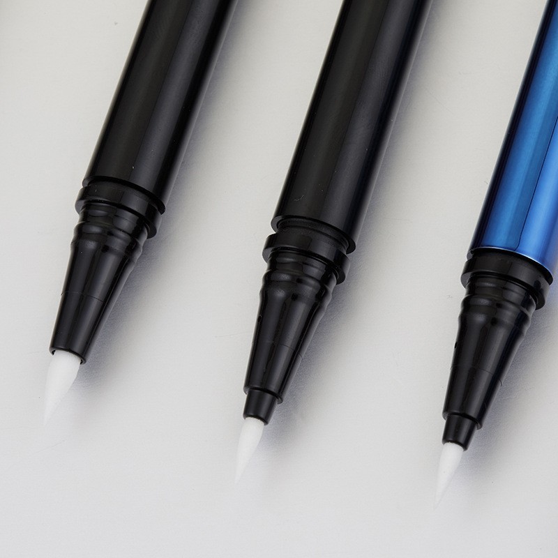 黑色圆管双头毛刷笔头滚珠水笔美妆单头眉笔包材细笔尖图2