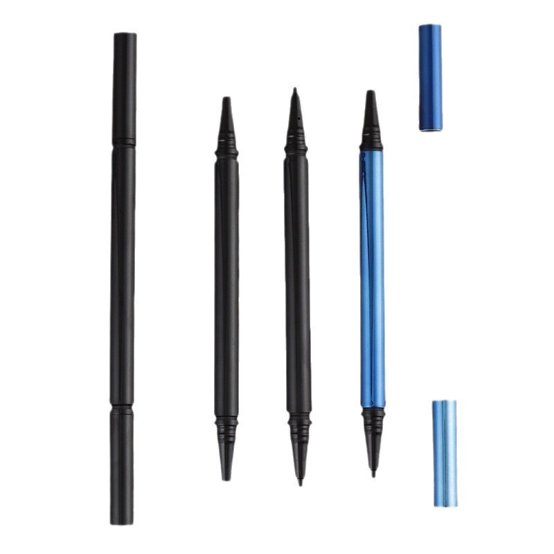 黑色圆管双头毛刷笔头滚珠水笔美妆单头眉笔包材细笔尖图5