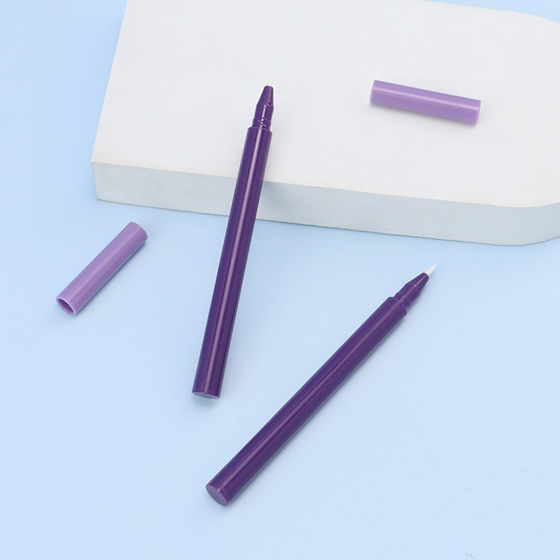 单头眉笔管眼线笔包材砍刀型三角型雨滴型圆型笔嘴混色注塑眉笔管图3