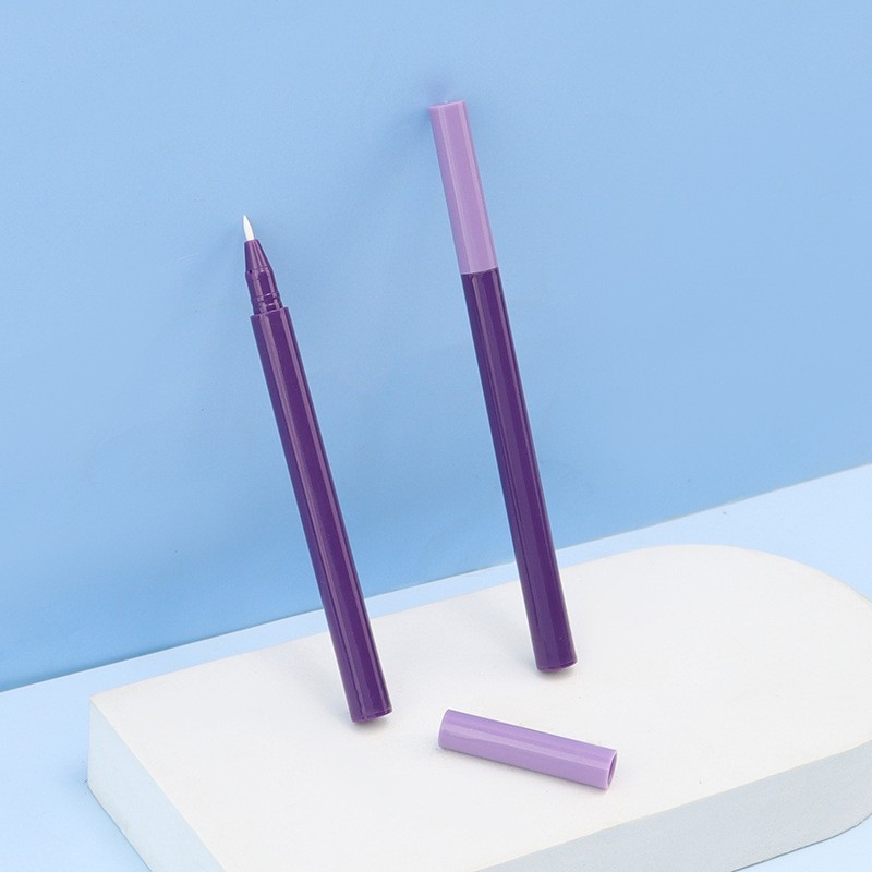 单头眉笔管眼线笔包材砍刀型三角型雨滴型圆型笔嘴混色注塑眉笔管图4