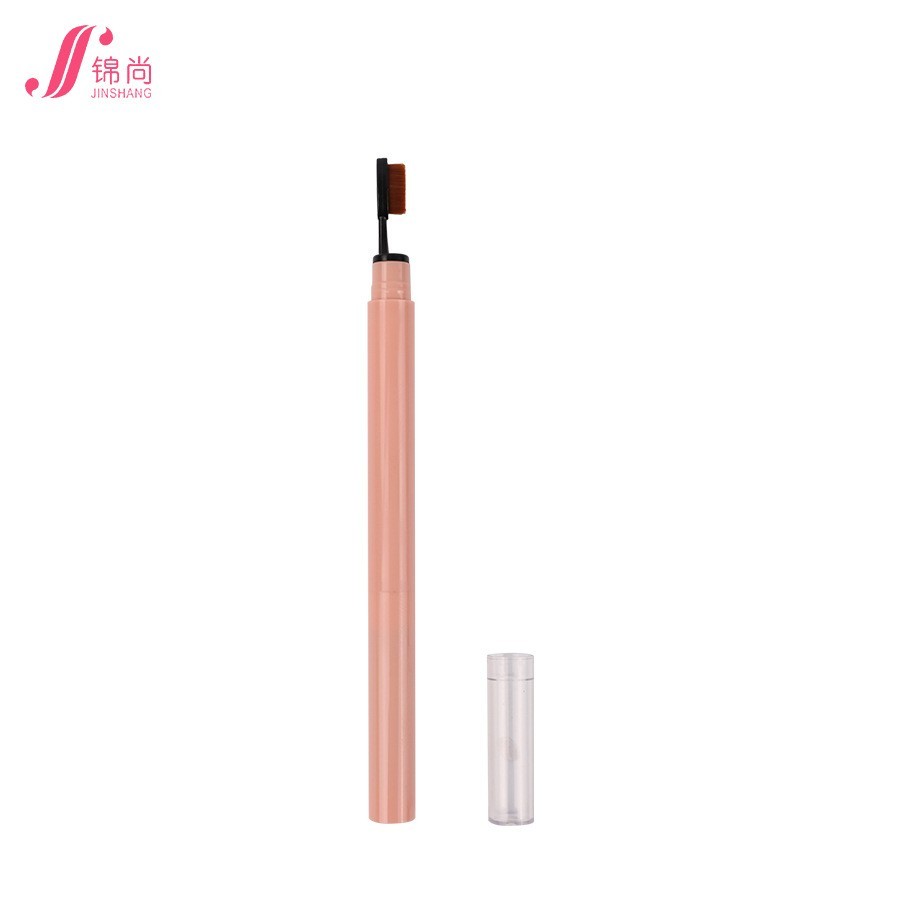 品牌印刷眉笔包材 双头自动旋转眉笔带牙刷型软毛 牙刷式毛刷图4