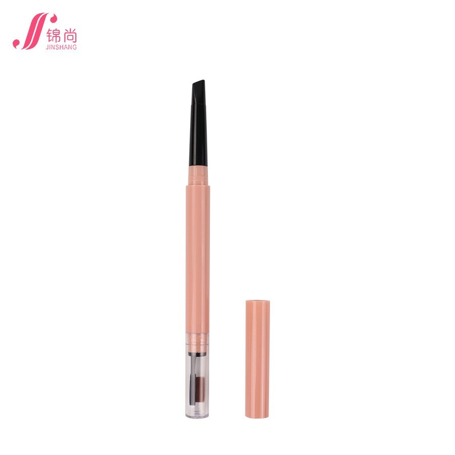 品牌印刷眉笔包材 双头自动旋转眉笔带牙刷型软毛 牙刷式毛刷图5