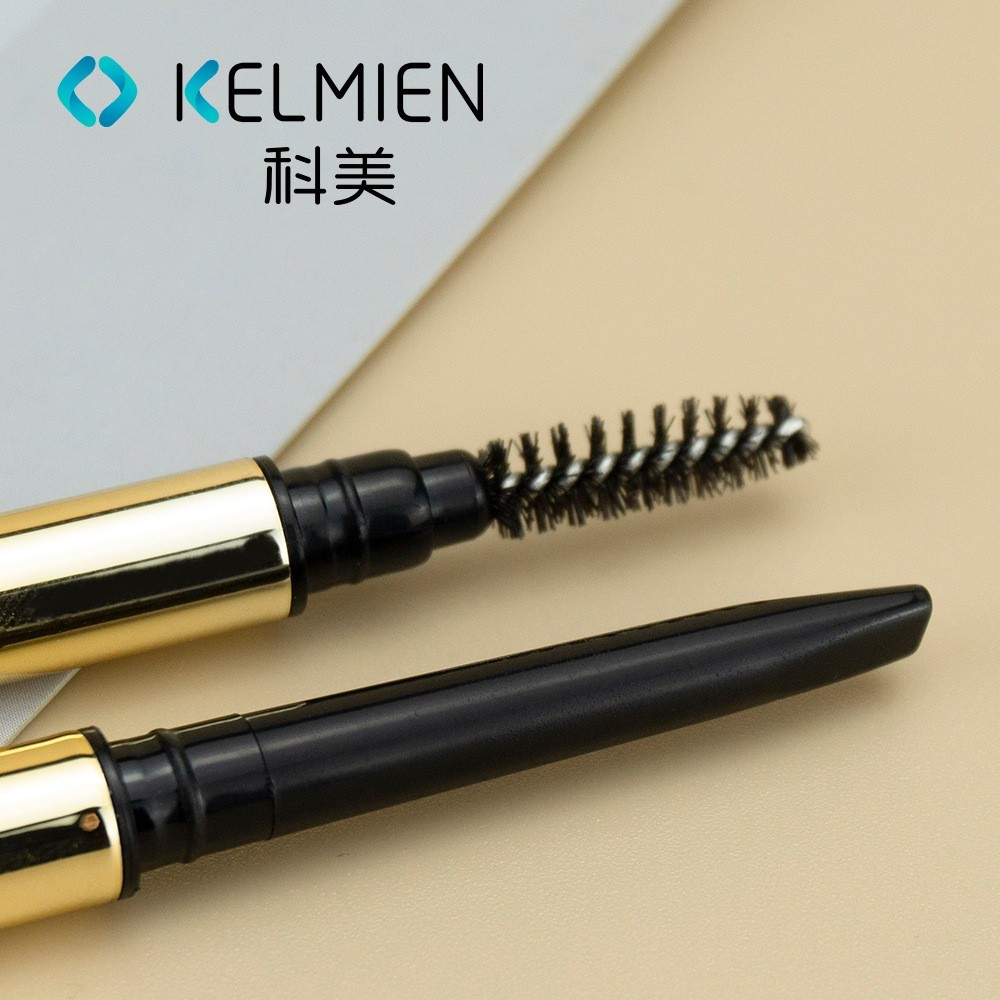 时尚黑金旋转双头眉笔管带刷 化妆笔空管包材厂图2