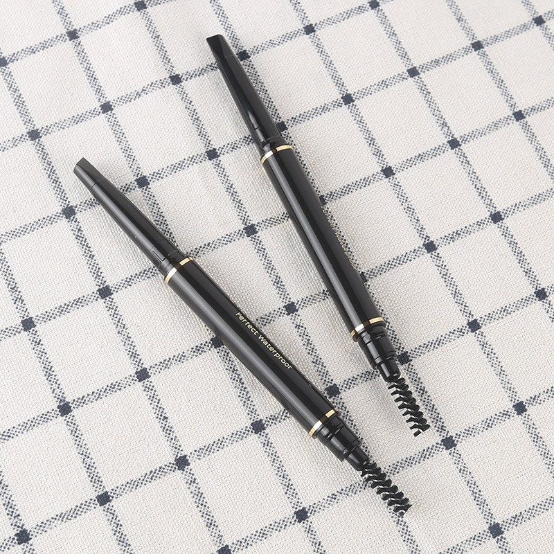 化妆品包材厂家OEM双头旋转眉笔空管 带眉刷两用眉笔包装图2