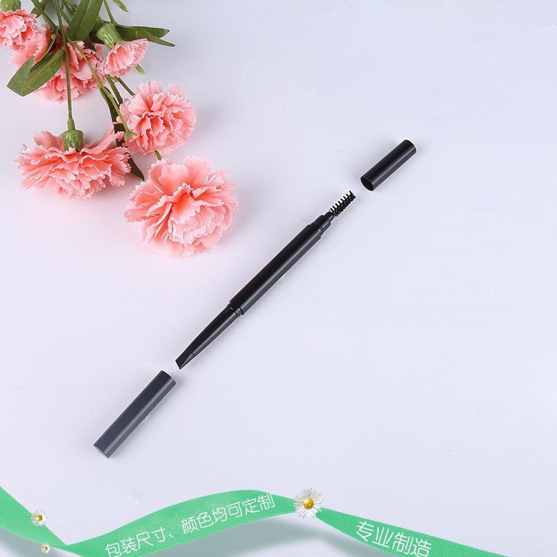化妆品彩妆包材双头旋转眉笔 带眉刷双头眉笔亮黑眉笔空管包装图4