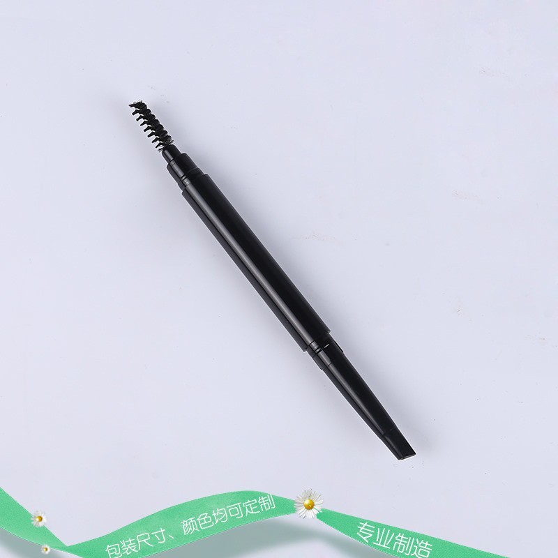 化妆品彩妆包材双头旋转眉笔 带眉刷双头眉笔亮黑眉笔空管包装图3