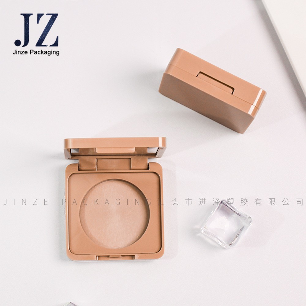 厂家定制 方形 卡扣 单色 眼影盒 腮红 高光盒 塑料 空盒 包材