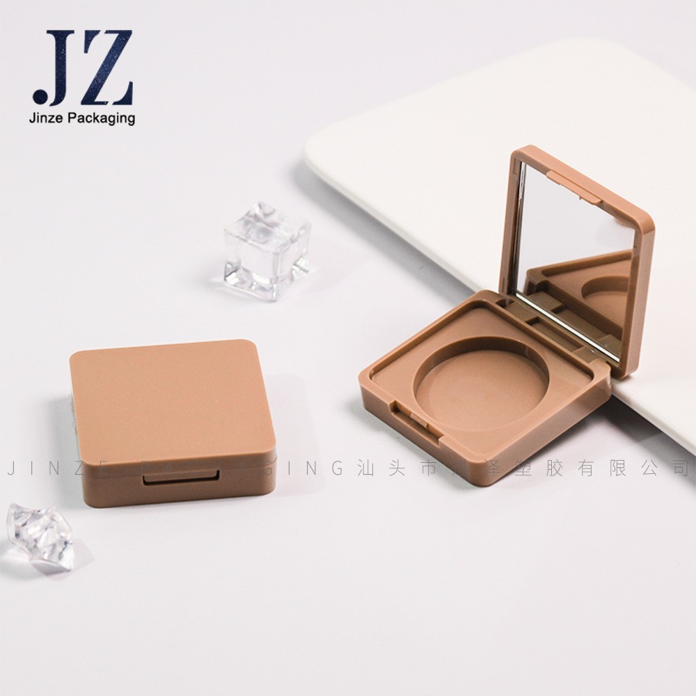 厂家定制 方形 卡扣 单色 眼影盒 腮红 高光盒 塑料 空盒 包材图4