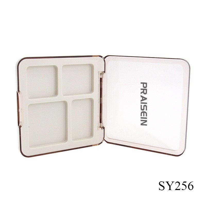 化妆品高光修容一体盘 4色方形卡扣式眼影盒 塑料空壳图2