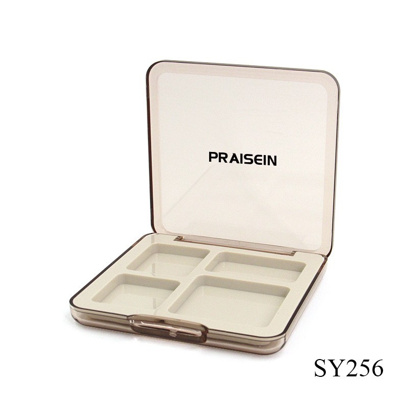 化妆品高光修容一体盘 4色方形卡扣式眼影盒 塑料空壳图4