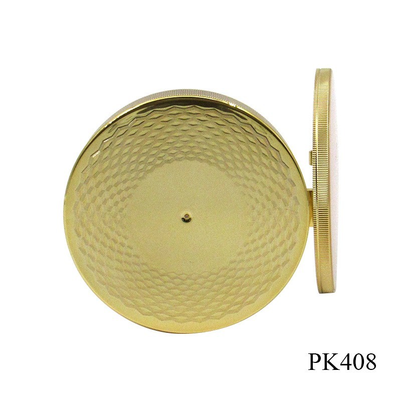 跨境圆形金色粉饼盒 双层化妆品定妆粉饼空盒彩妆包材图4