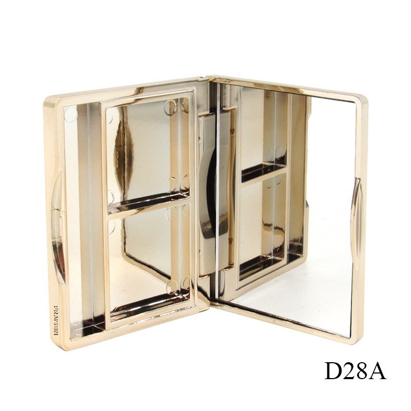 厂家新款化妆品眼影盒 2色3色塑料眉粉盒带刷格 遮瑕空盒子图5