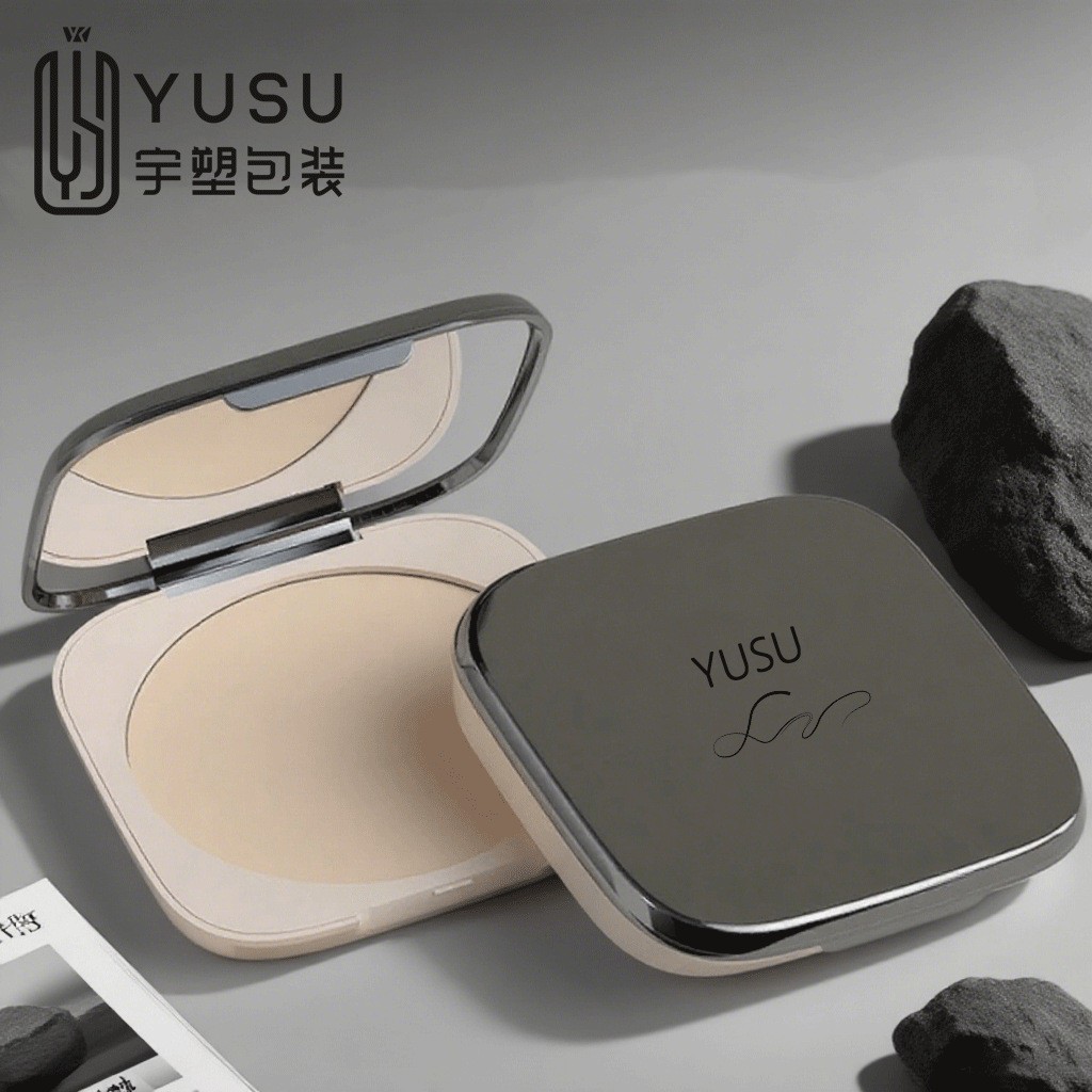 网红款大容量粉饼盒18g翻盖卡扣式带镜子定妆多用粉饼盒子包材