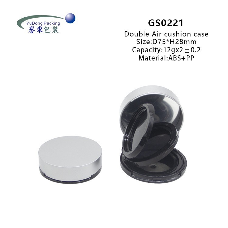 简约圆形双层气垫彩妆包材 定制标签图2