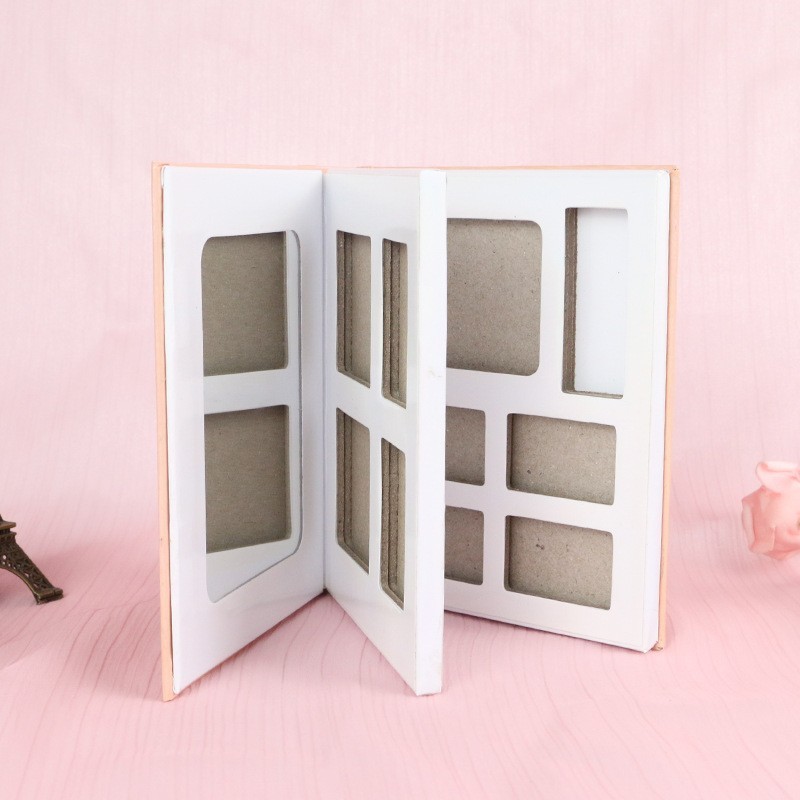 双层折叠调色眼影盘 腮红遮瑕膏化妆品盒彩妆包材 多色眼影空盒子图2