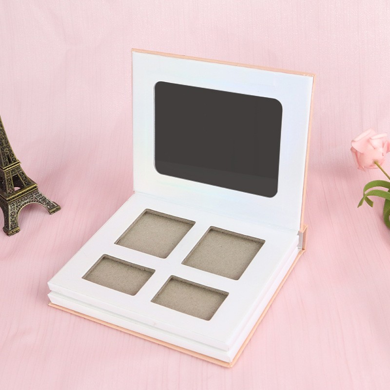 双层折叠调色眼影盘 腮红遮瑕膏化妆品盒彩妆包材 多色眼影空盒子图3