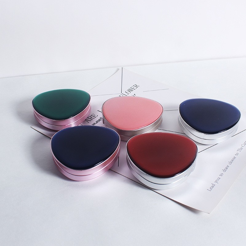 网红抖快CC彩妆包材注塑喷镀定制印刷三角形磁扣BB气垫盒图2