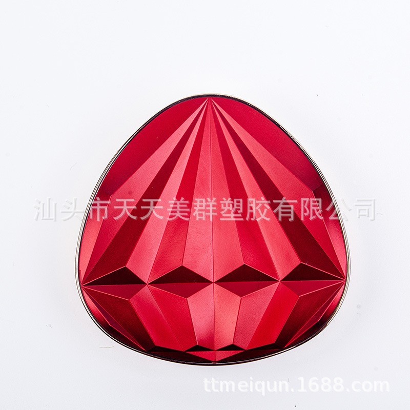 马逊电商喷镀三角BB磁扣带镜气垫盒乳液防晒CC妆前分装盒图2