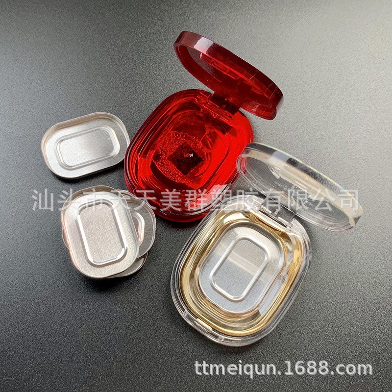 定制注塑化妆品包材马卡龙色粉饼盒分装手工高光眼影腮红遮瑕空盘图3