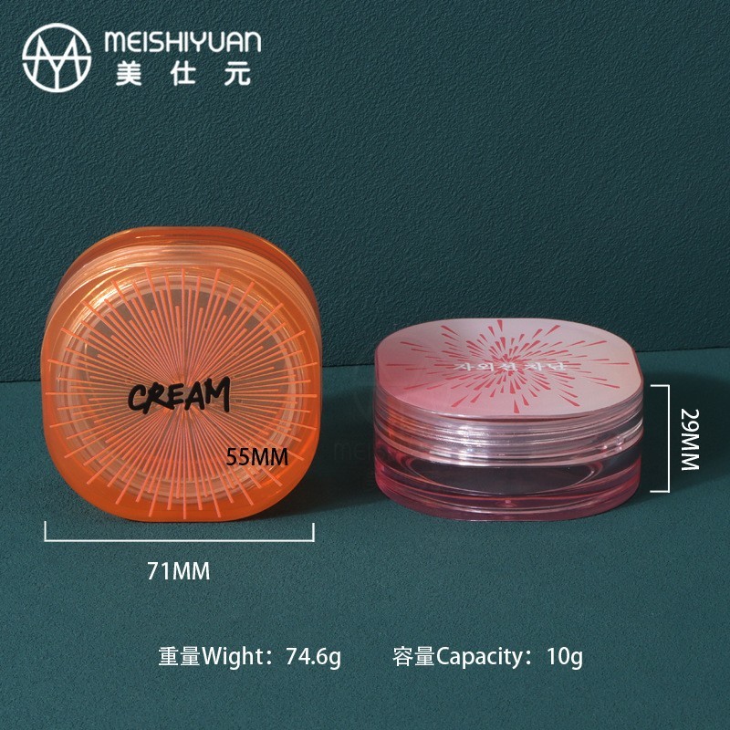 新款方形圆角厚壁10g散粉盒 蜜粉分装盒便捷弹力网塑料半透明包材图2