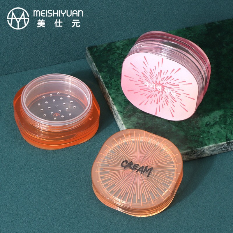 新款方形圆角厚壁10g散粉盒 蜜粉分装盒便捷弹力网塑料半透明包材图4