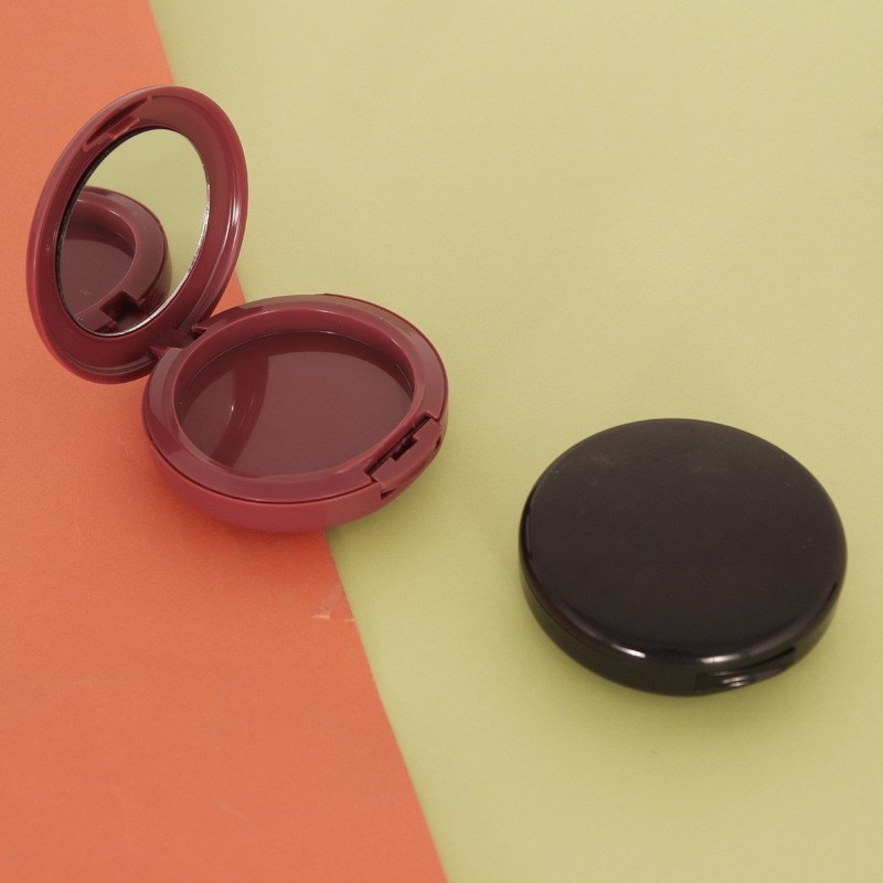 厂家定制大牌同款包材粉盒眼影粉饼空盒子双层圆形带镜片包材塑料