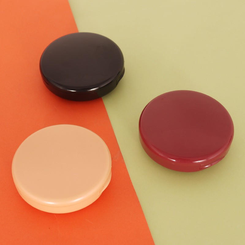 厂家定制大牌同款包材粉盒眼影粉饼空盒子双层圆形带镜片包材塑料图3