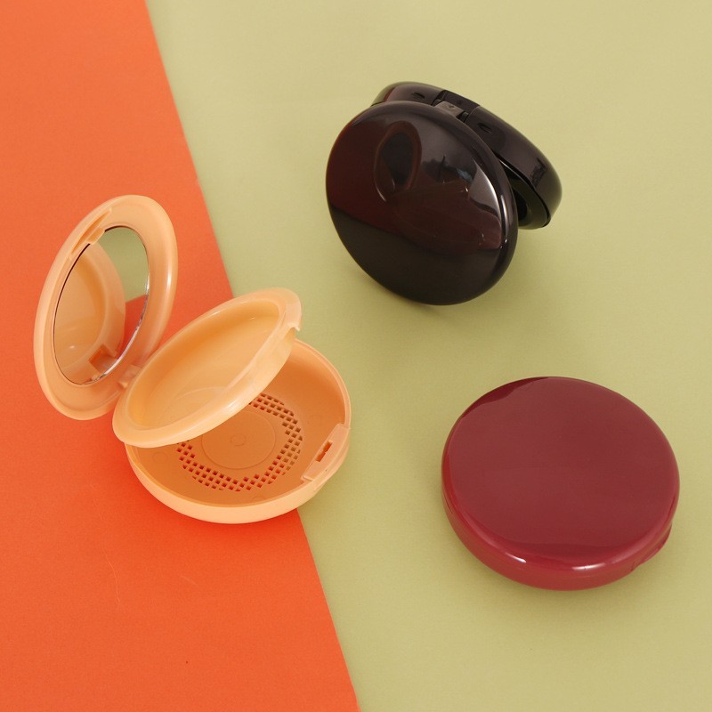 厂家定制大牌同款包材粉盒眼影粉饼空盒子双层圆形带镜片包材塑料图2