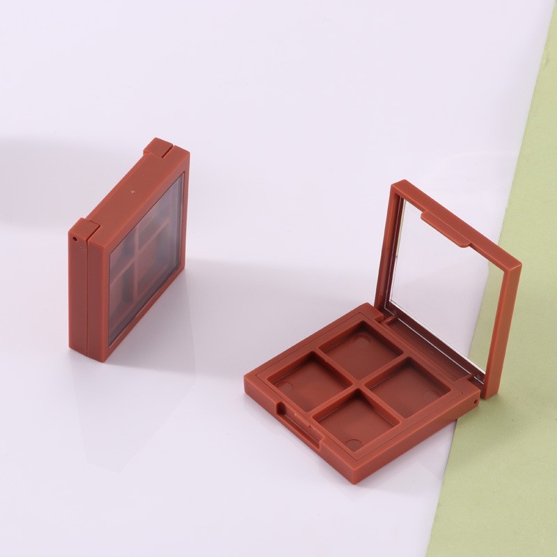 新款化妆品彩妆包材 磨砂感四方四色四格透明眼影包材 厂家定制图2