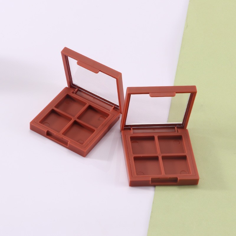 新款化妆品彩妆包材 磨砂感四方四色四格透明眼影包材 厂家定制图3