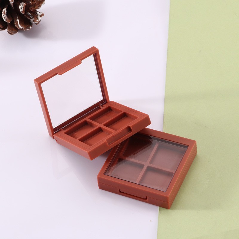 新款化妆品彩妆包材 磨砂感四方四色四格透明眼影包材 厂家定制图4