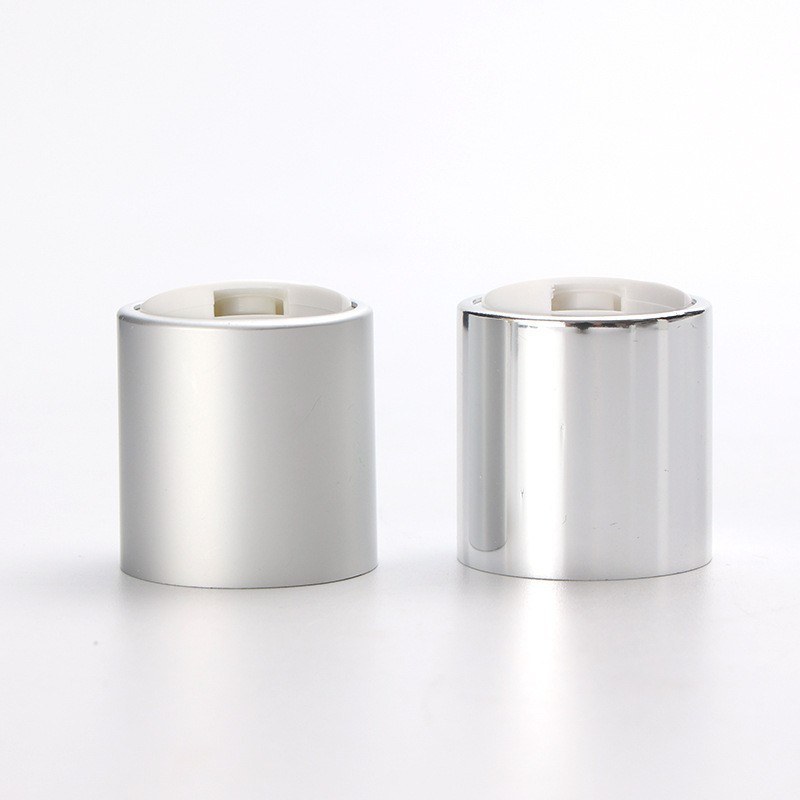 定制千秋盖24牙电化铝pp银色光面按压盖乳液瓶盖厂家图4