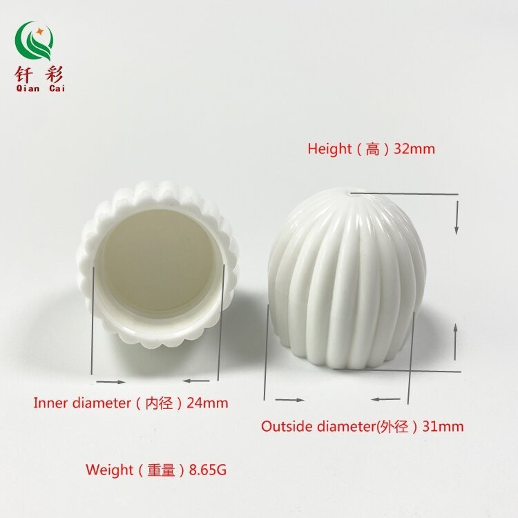 化妆品旋盖 白色贝壳旋转塑料盖子菠萝盖球形内衣洗衣液旋盖图4