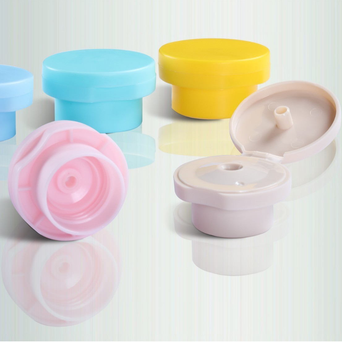 T24-410大头翻盖 蘑菇翻盖 平面磨砂翻盖 化妆品瓶盖 塑料瓶盖