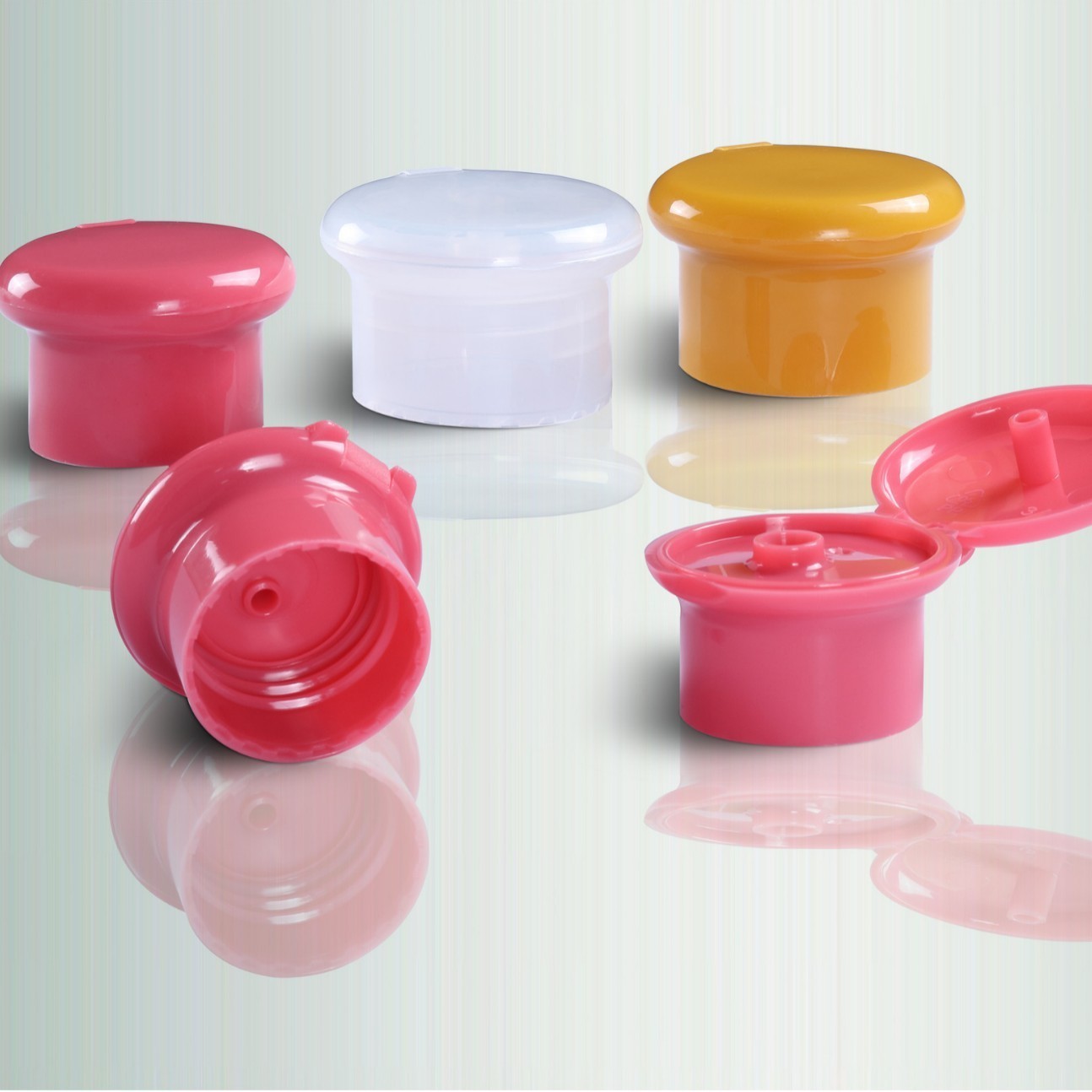 T24-410大头翻盖 蘑菇翻盖 平面磨砂翻盖 化妆品瓶盖 塑料瓶盖图3