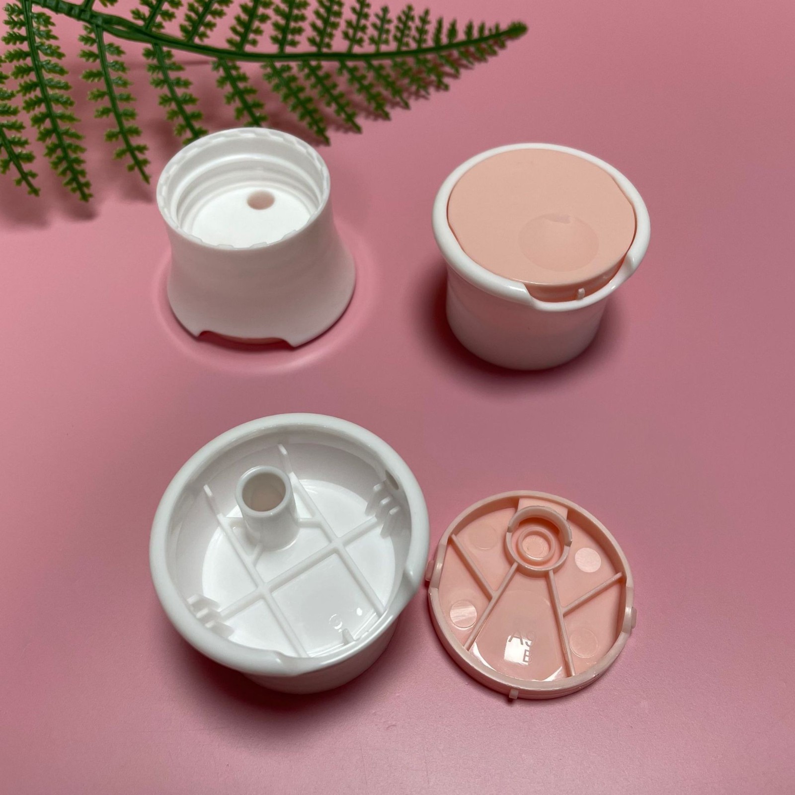 32牙双色蘑菇型皇冠大头千秋盖按压盖 洗发水塑料瓶盖图3