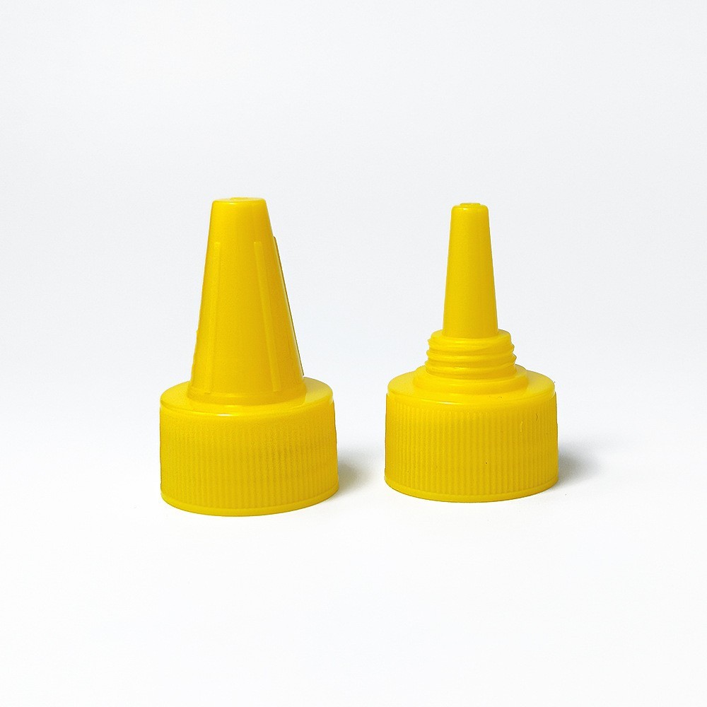 28牙尖嘴塑料盖PP塑料瓶盖尖嘴挤压瓶盖多色电发水盖尖嘴盖子图3