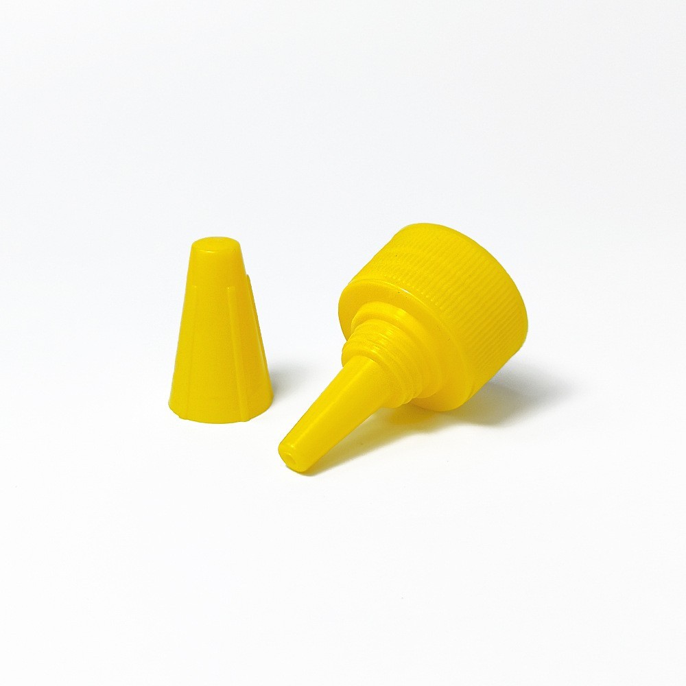 28牙尖嘴塑料盖PP塑料瓶盖尖嘴挤压瓶盖多色电发水盖尖嘴盖子图2